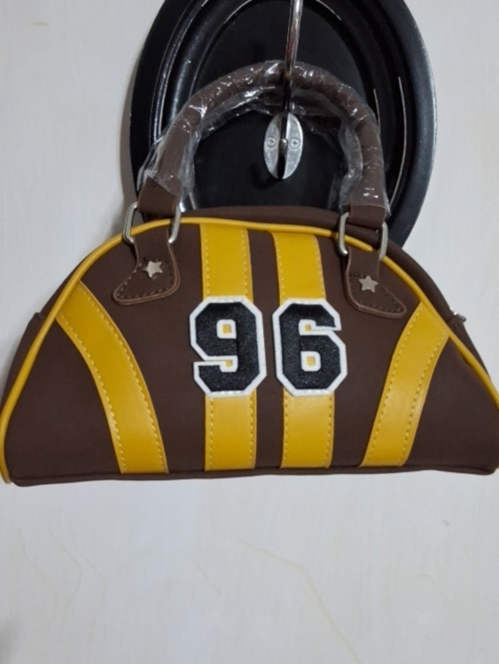 Brown & Yellow Mini Dome Bag with '96' Patch